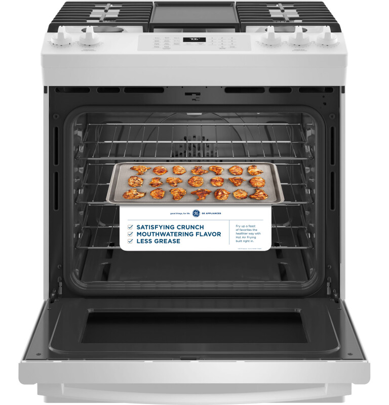 30" Slide-In Front-Control Convection Gas Range with No Preheat Air Fry JGS760DPWW