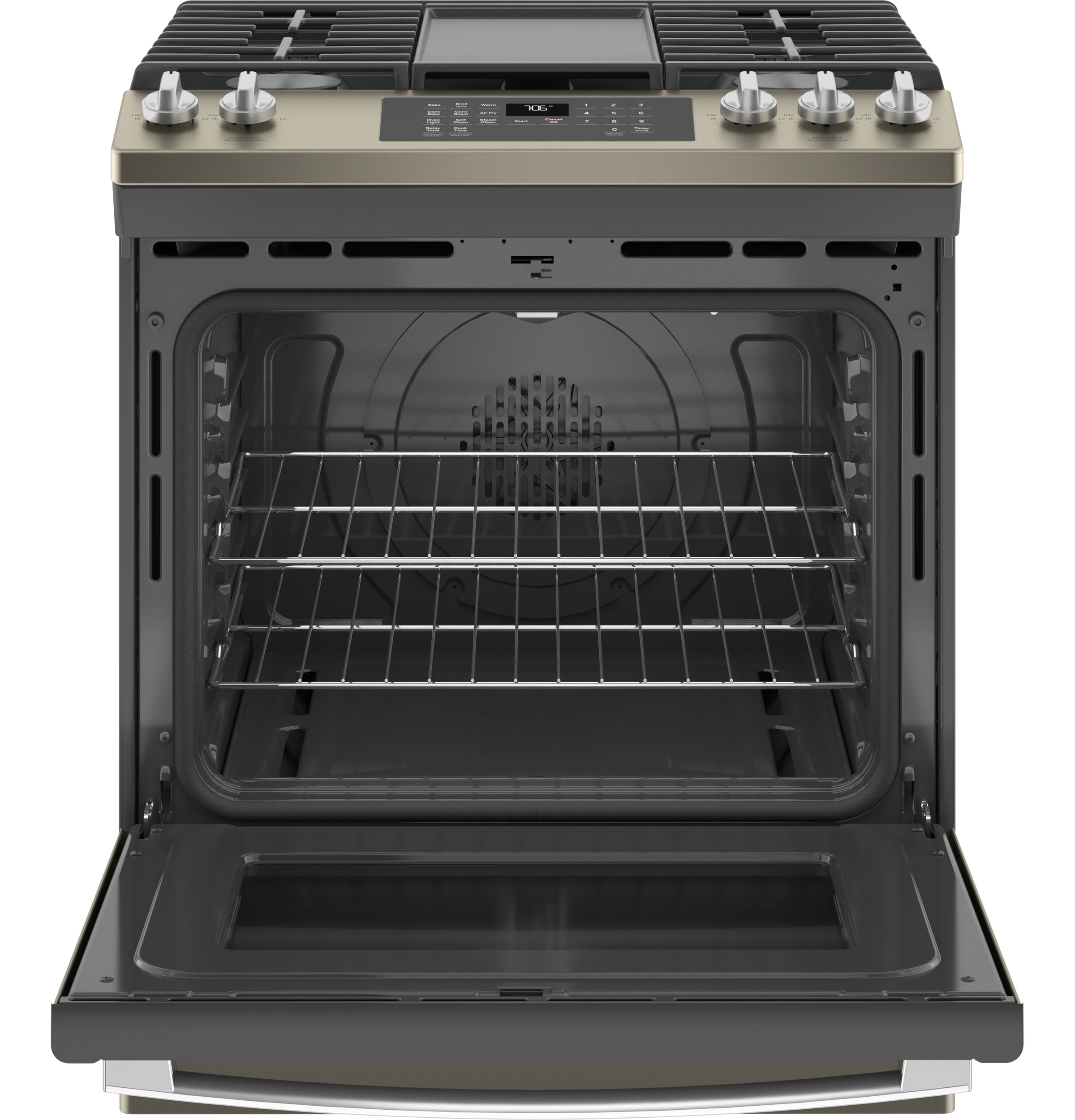 30" Slide-In Front-Control Convection Gas Range with No Preheat Air Fry JGS760EPES
