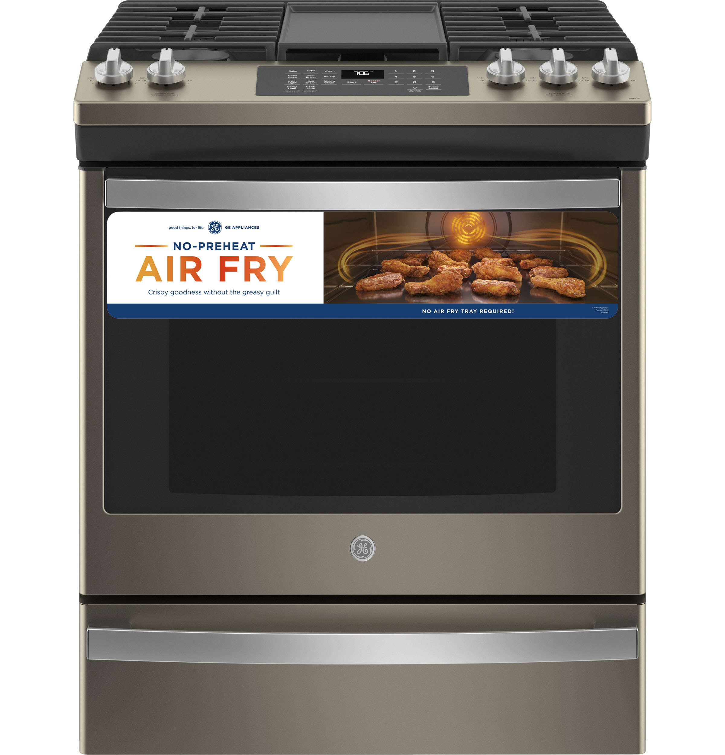 30" Slide-In Front-Control Convection Gas Range with No Preheat Air Fry JGS760EPES