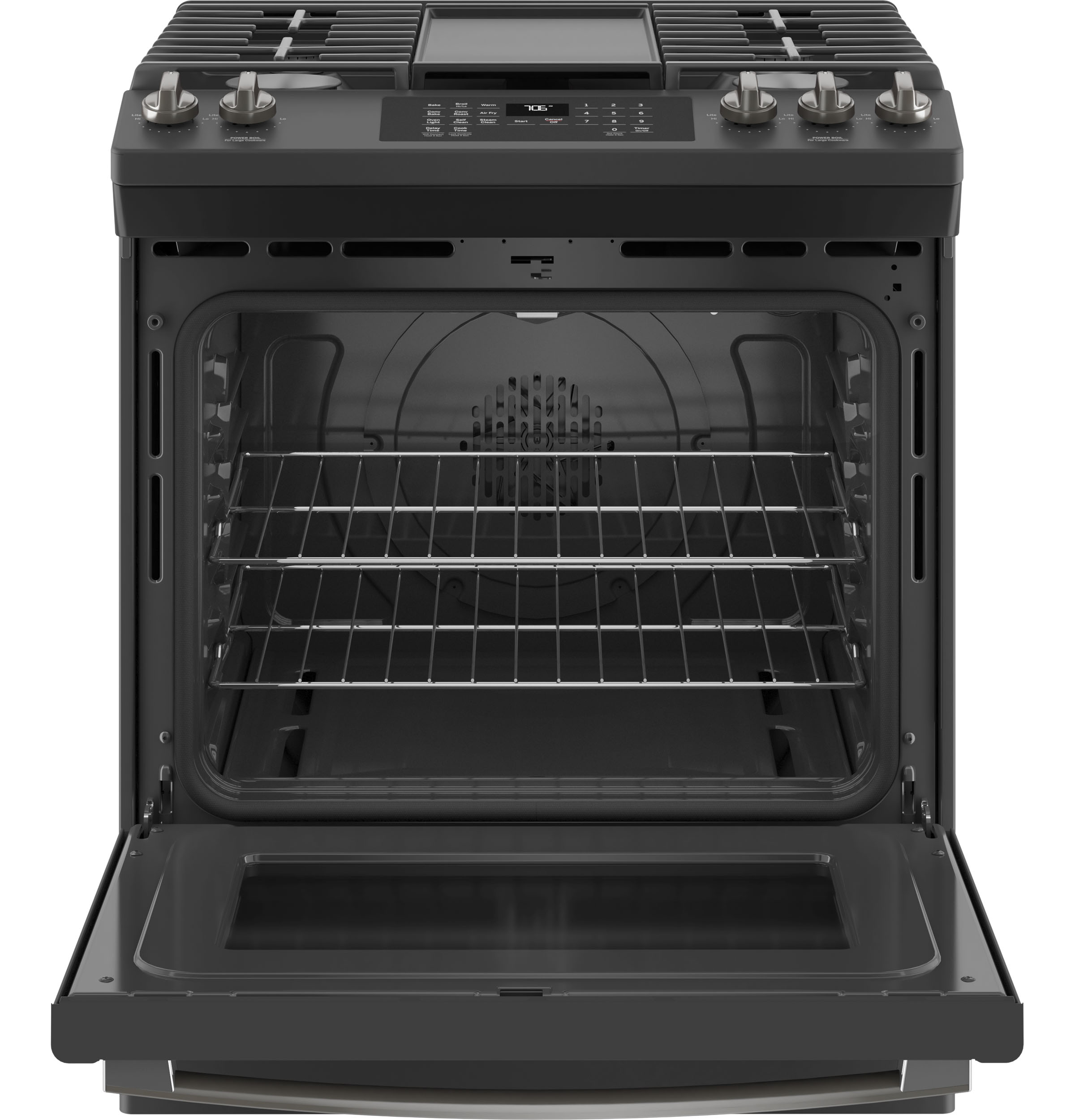 30" Slide-In Front-Control Convection Gas Range with No Preheat Air Fry JGS760FPDS
