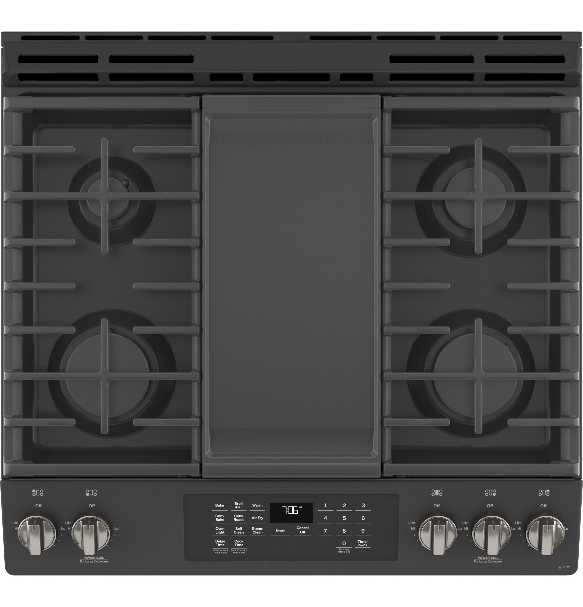 30" Slide-In Front-Control Convection Gas Range with No Preheat Air Fry JGS760FPDS