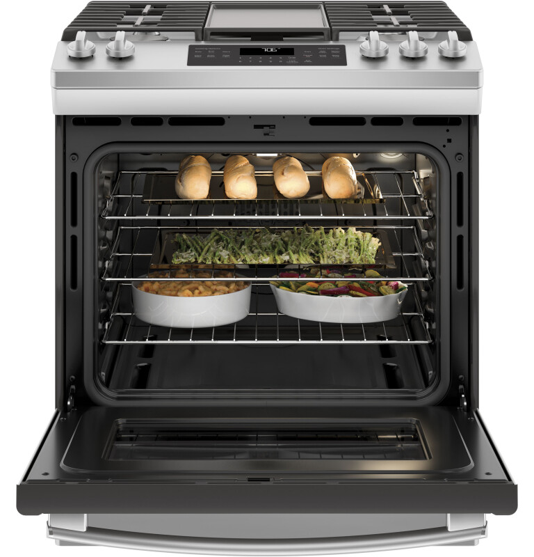 30" Slide-In Front-Control Convection Gas Range JGS760SELSS