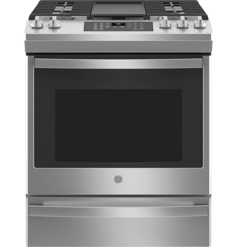 30" Slide-In Front-Control Convection Gas Range with No Preheat Air Fry JGS760FPDS