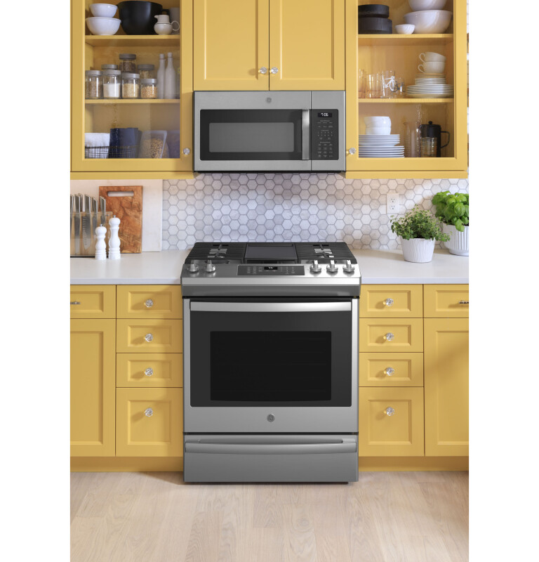 30" Slide-In Front-Control Convection Gas Range with No Preheat Air Fry JGS760SPSS
