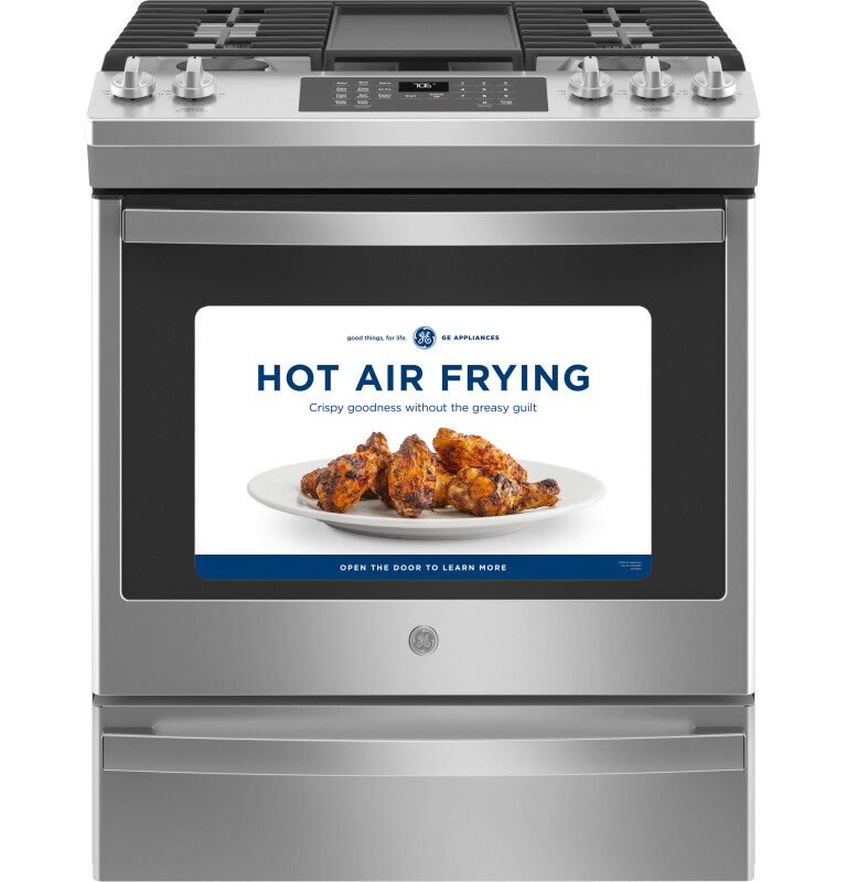 30" Slide-In Front-Control Convection Gas Range with No Preheat Air Fry JGS760SPSS