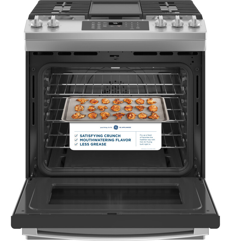 30" Slide-In Front-Control Convection Gas Range with No Preheat Air Fry JGS760SPSS