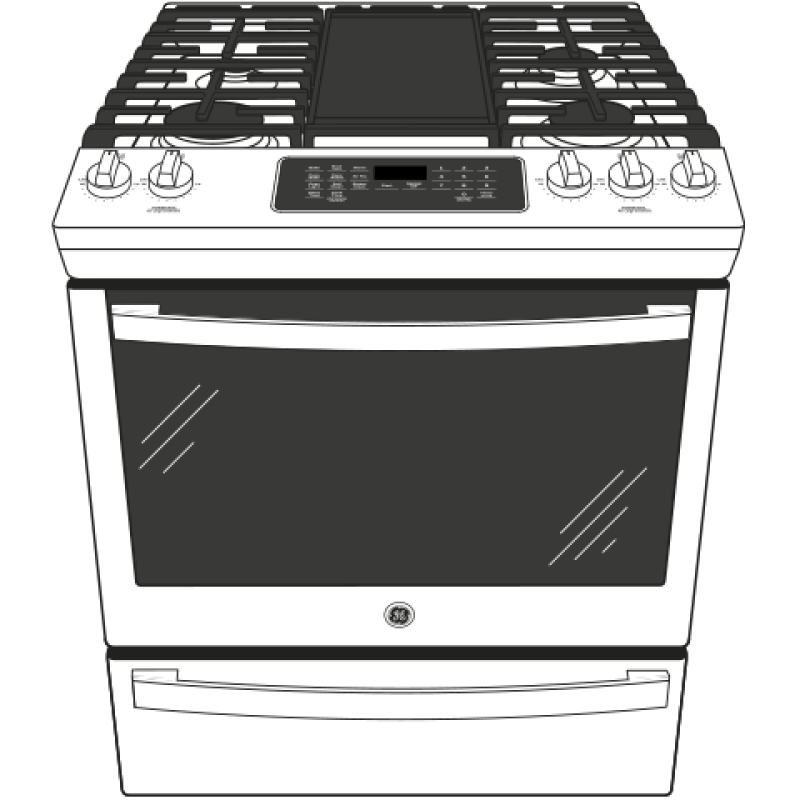 30" Slide-In Front-Control Convection Gas Range with No Preheat Air Fry JGS760SPSS
