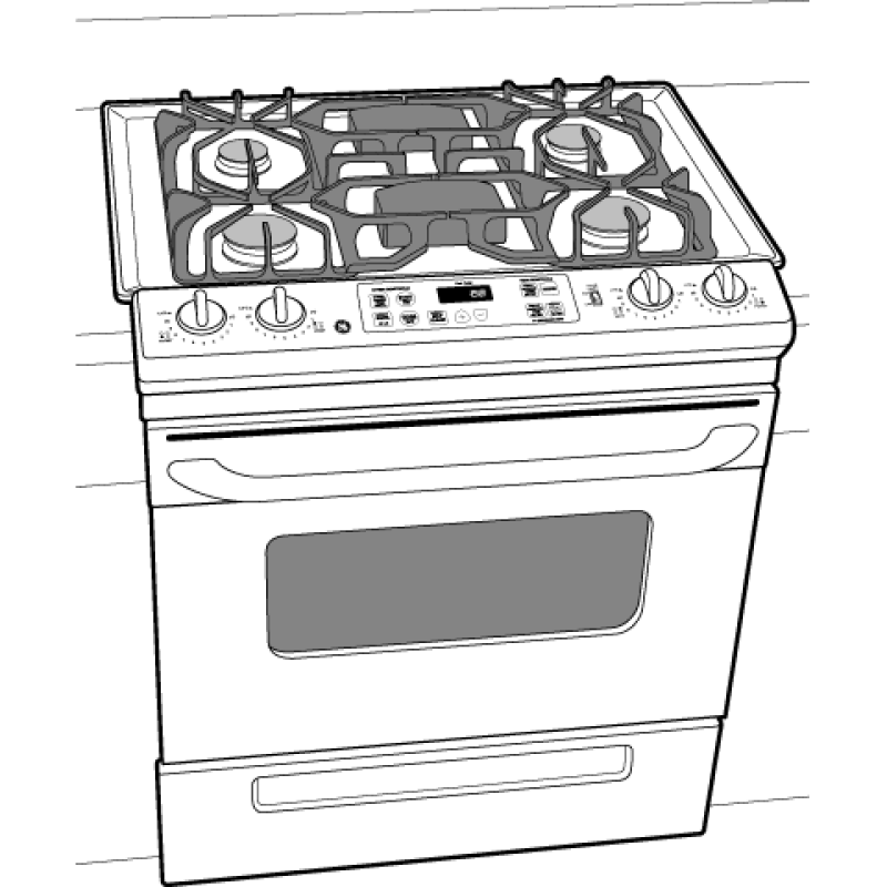 30" Slide-In Gas Range with Self-Cleaning Oven JGSP28CEKCC