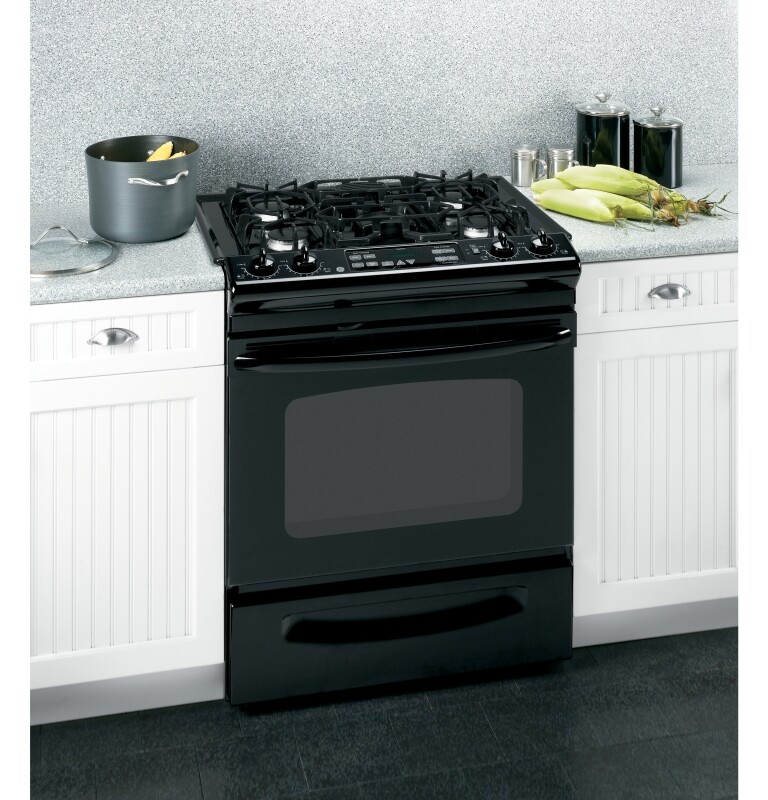 30" Slide-In Gas Range with Self-Cleaning Oven JGSP28DENBB