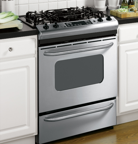 30" Slide-In Gas Range with Self-Cleaning Oven JGSP28SEKSS