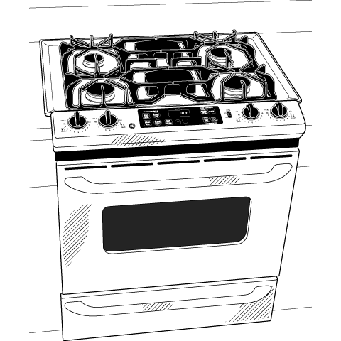 30" Slide-In Gas Range with Self-Cleaning Oven JGSP28SEKSS