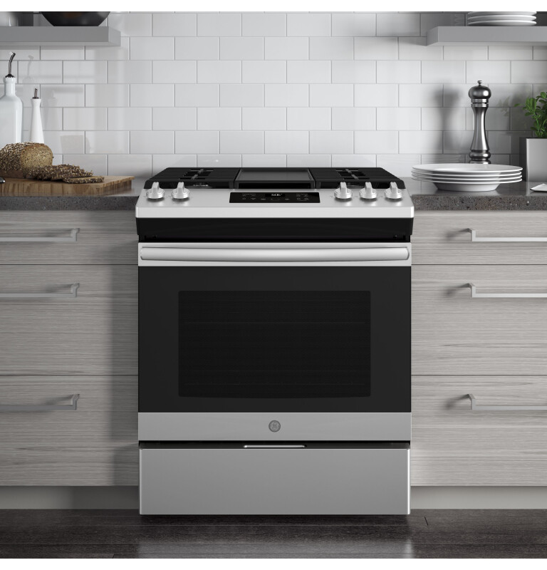 30" Slide-In Front Control Gas Range JGSS66SELSS