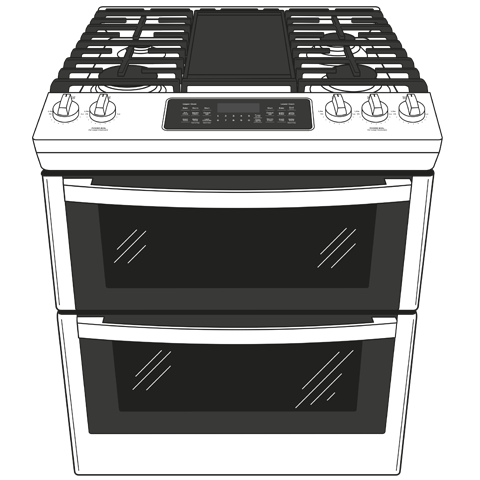 30" Slide-In Front Control Gas Double Oven Range JGSS86SPSS