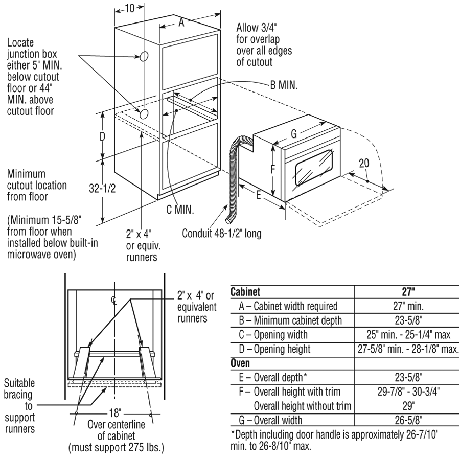 27" Built-In Single Wall Oven JKP30CMCC