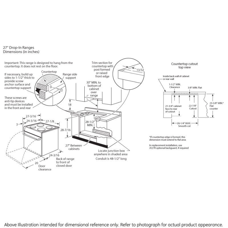 27" Drop-In Electric Range JM250DFBB