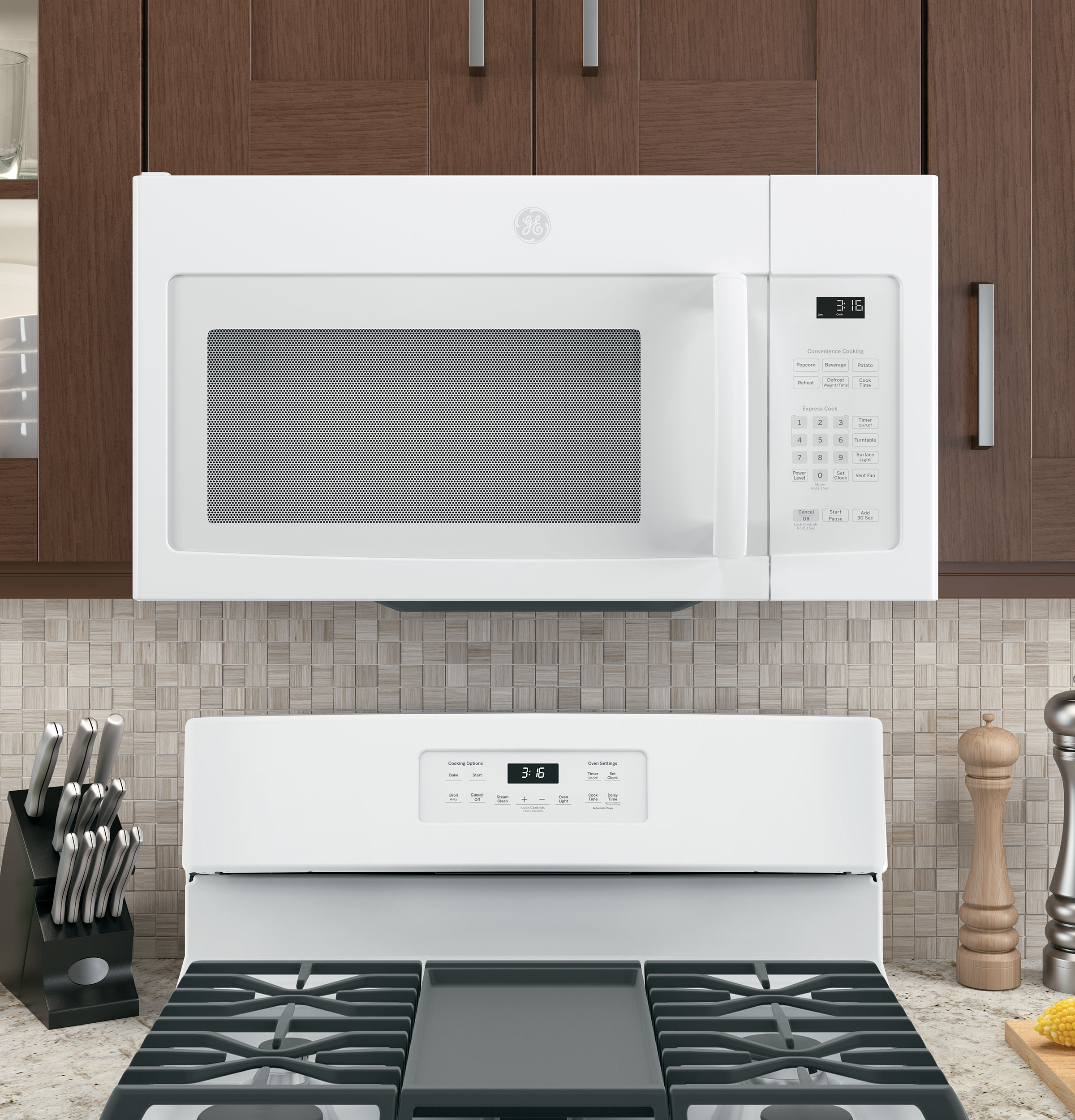 1.6 Cu. Ft. Over-the-Range Microwave Oven with Recirculating Venting JNM3163DJWW