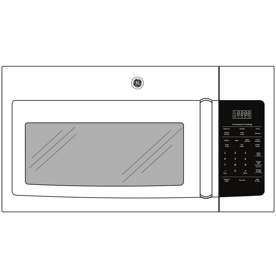 GE® 1.8 Cu. Ft. Over-the-Range Microwave Oven with Recirculating Venting JNM3184RPSS