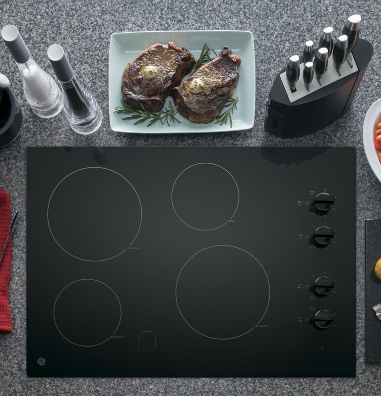 30" Built-In Knob Control Electric Cooktop JP3030DJBB