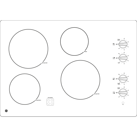 30" Built-In Knob Control Electric Cooktop JP3030DWBB