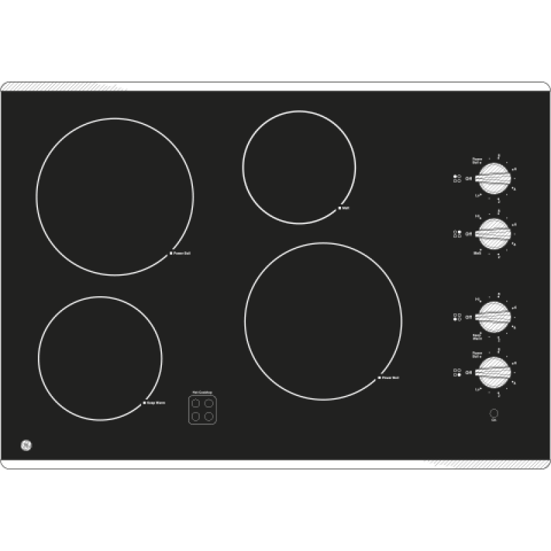 30" Built-In Knob Control Electric Cooktop JP3030SJSS