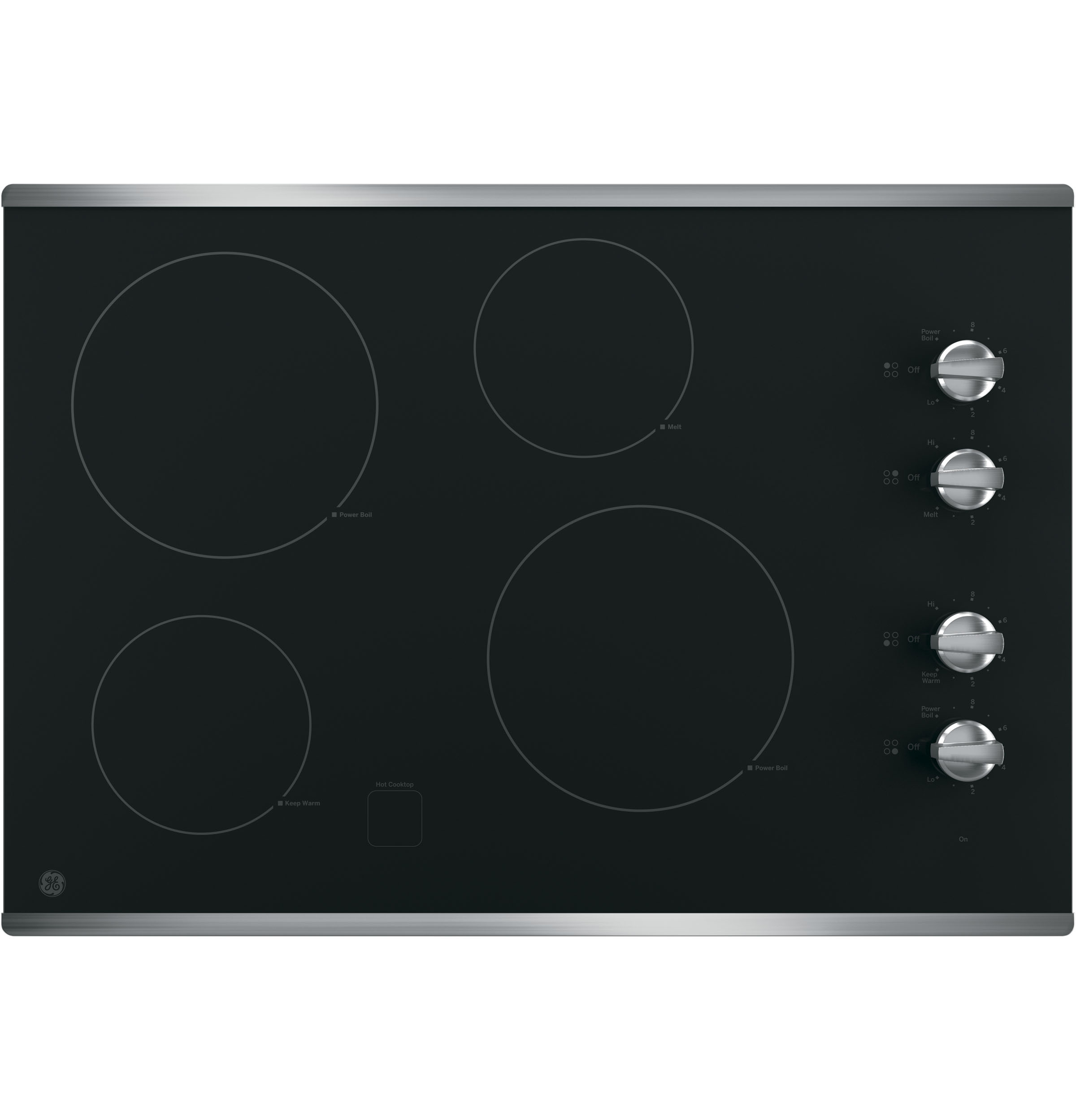 30" Built-In Knob Control Electric Cooktop JP3030SWSS