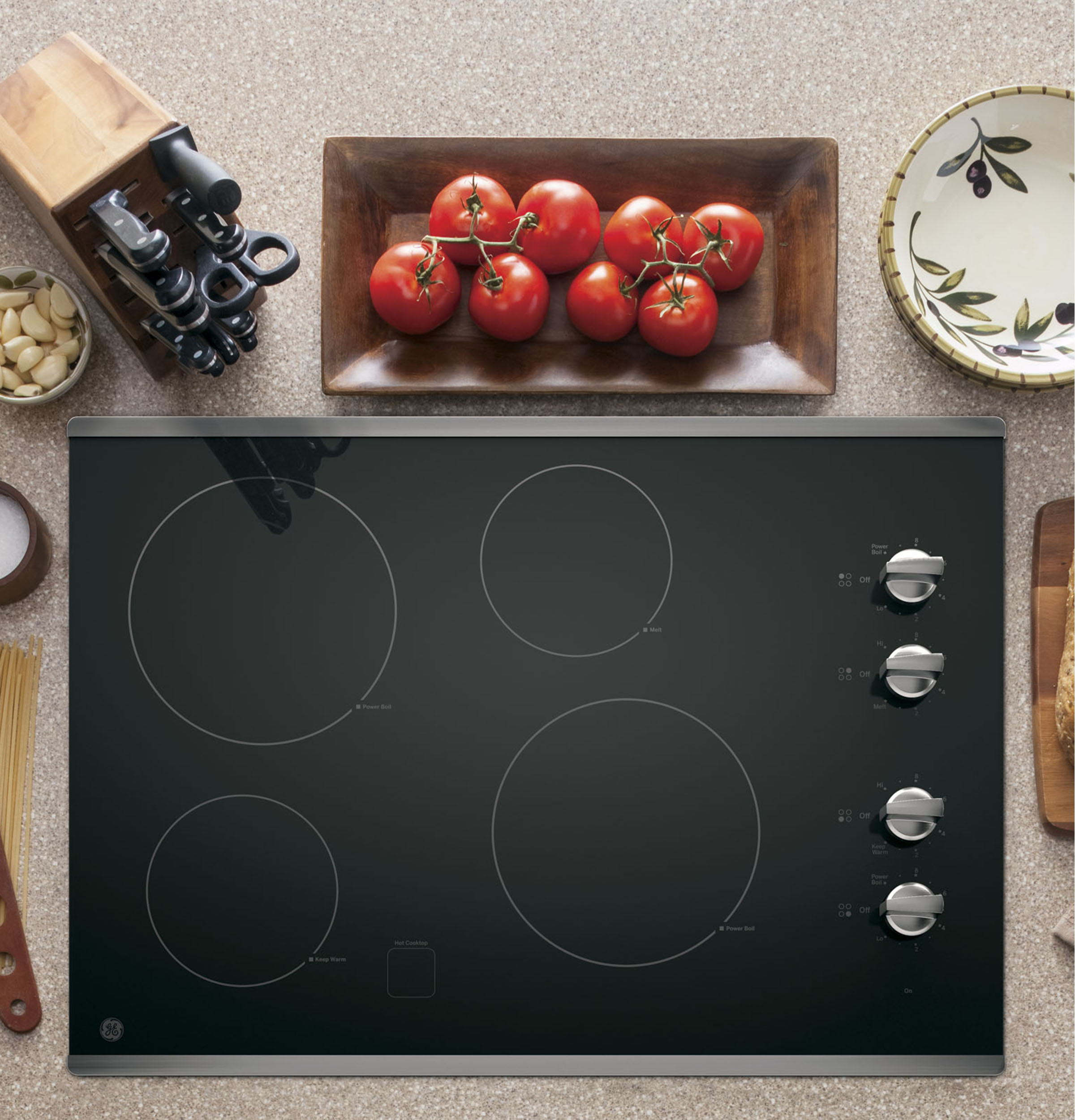 30" Built-In Knob Control Electric Cooktop JP3030SWSS