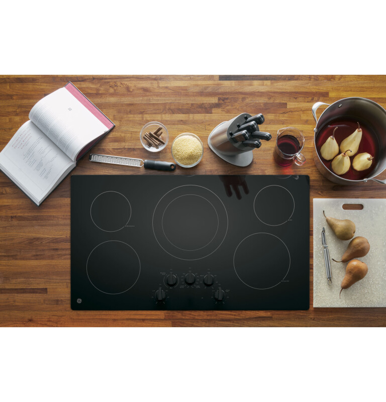 36" Built-In Knob Control Electric Cooktop JP3036DLBB