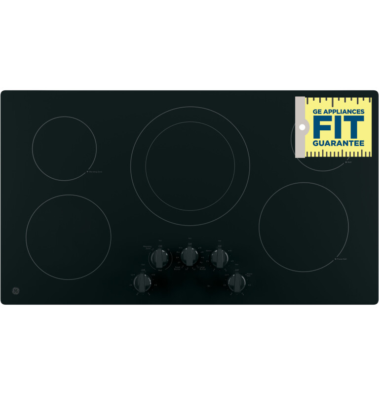 36" Built-In Knob Control Electric Cooktop JP3036DLBB