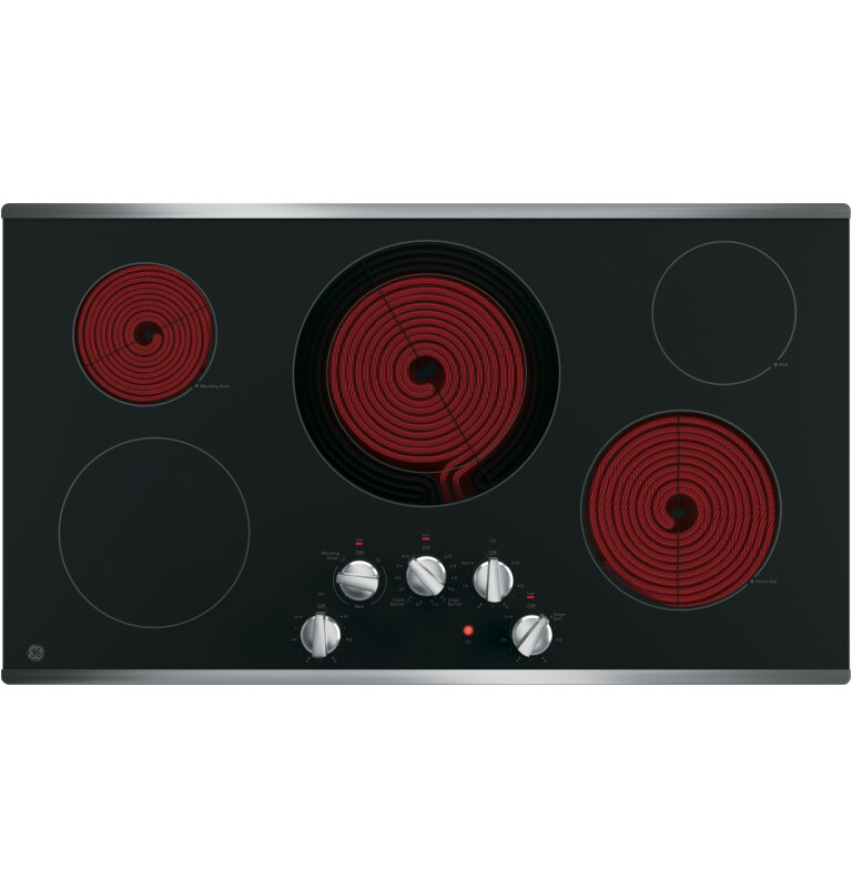 36" Built-In Knob Control Electric Cooktop JP3036SLSS