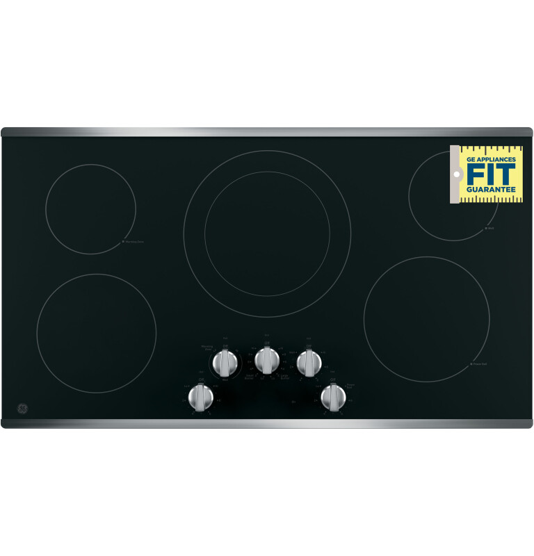 36" Built-In Knob Control Electric Cooktop JP3036SLSS