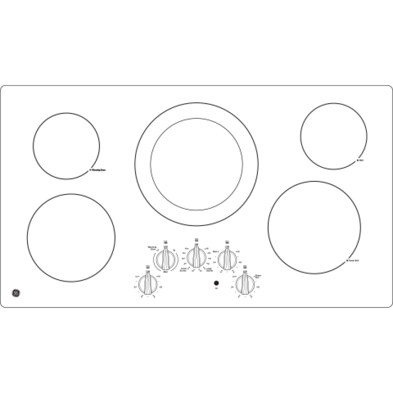 36" Built-In Knob Control Electric Cooktop JP3036SLSS