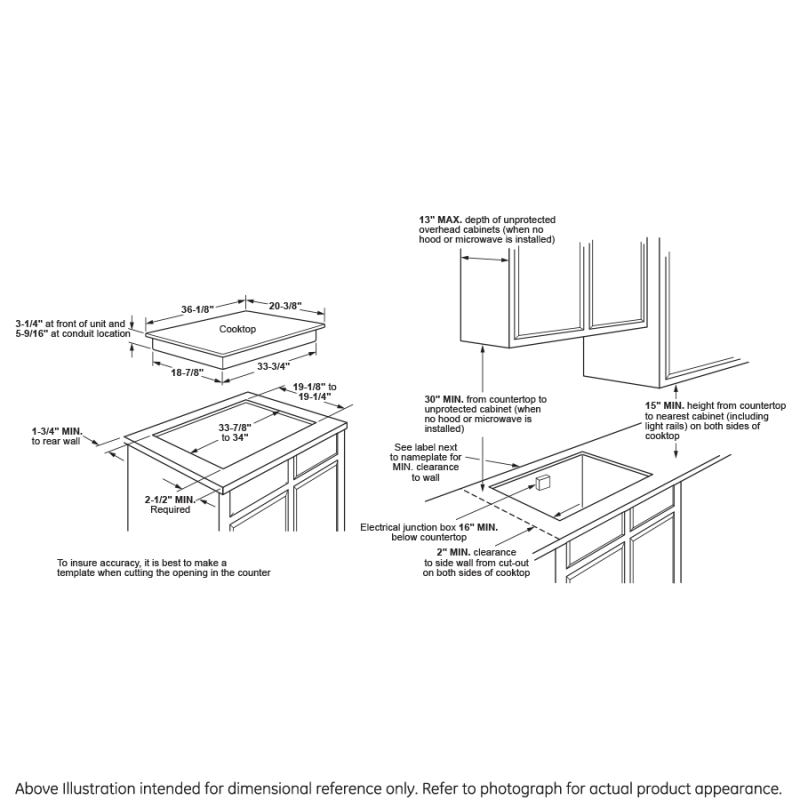 36" Built-In Knob Control Electric Cooktop JP3036SLSS