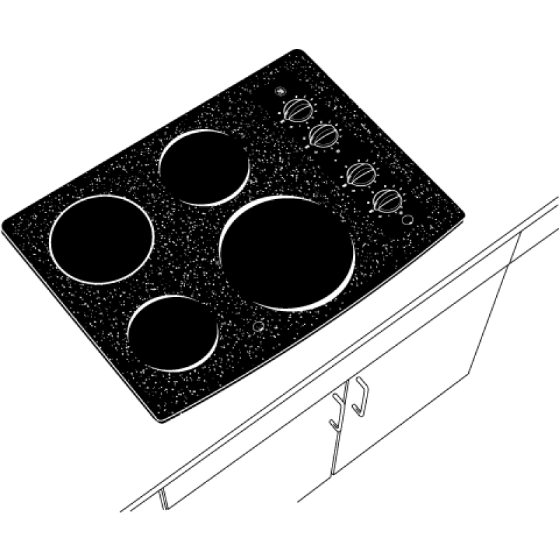 30" Built-In CleanDesign Electric Cooktop JP346BMBB