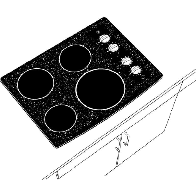 30" Built-In CleanDesign Electric Cooktop JP346WMWW