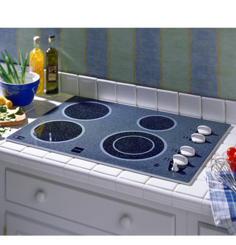 GE Profile 30" CleanDesign Cooktop with 4 Ribbon Heating Elements Almond JP350AAAA Picture 1