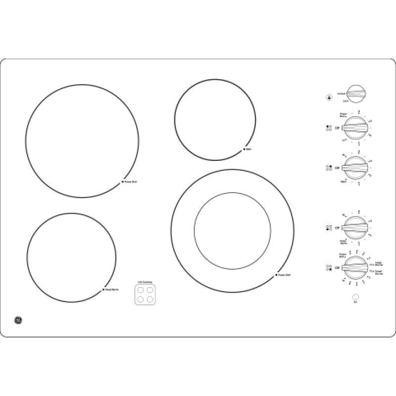 30" Built-In Knob Control Electric Cooktop JP3530DJBB