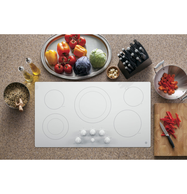 36" Built-In Knob Control Electric Cooktop JP3536TJWW