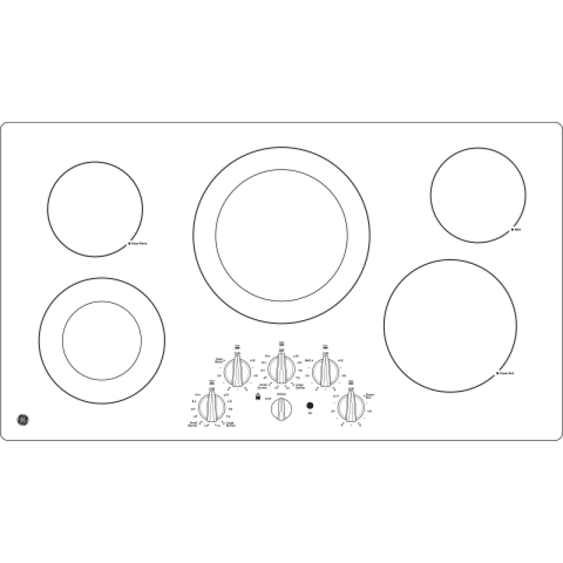36" Built-In Knob Control Electric Cooktop JP3536TJWW