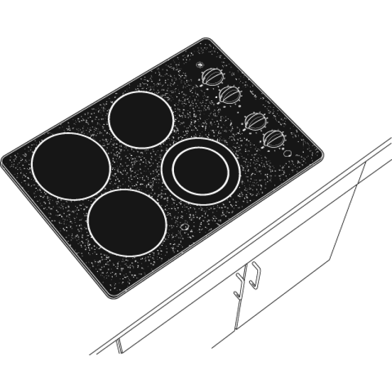 30" Built-In CleanDesign Electric Cooktop JP355BKBB