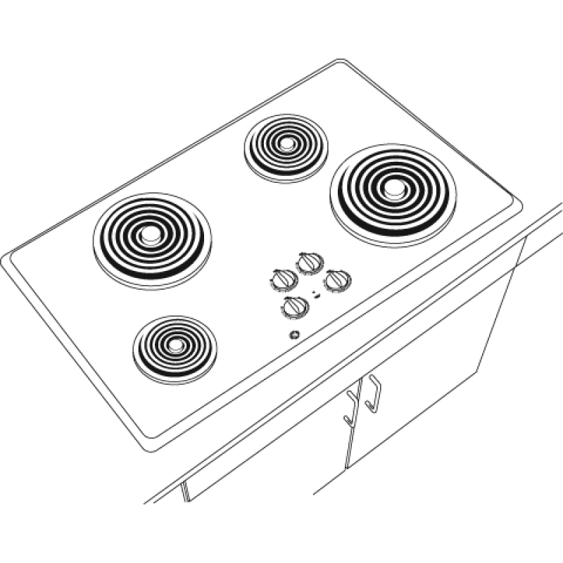 36" Built-In Electric Cooktop JP626BKBB