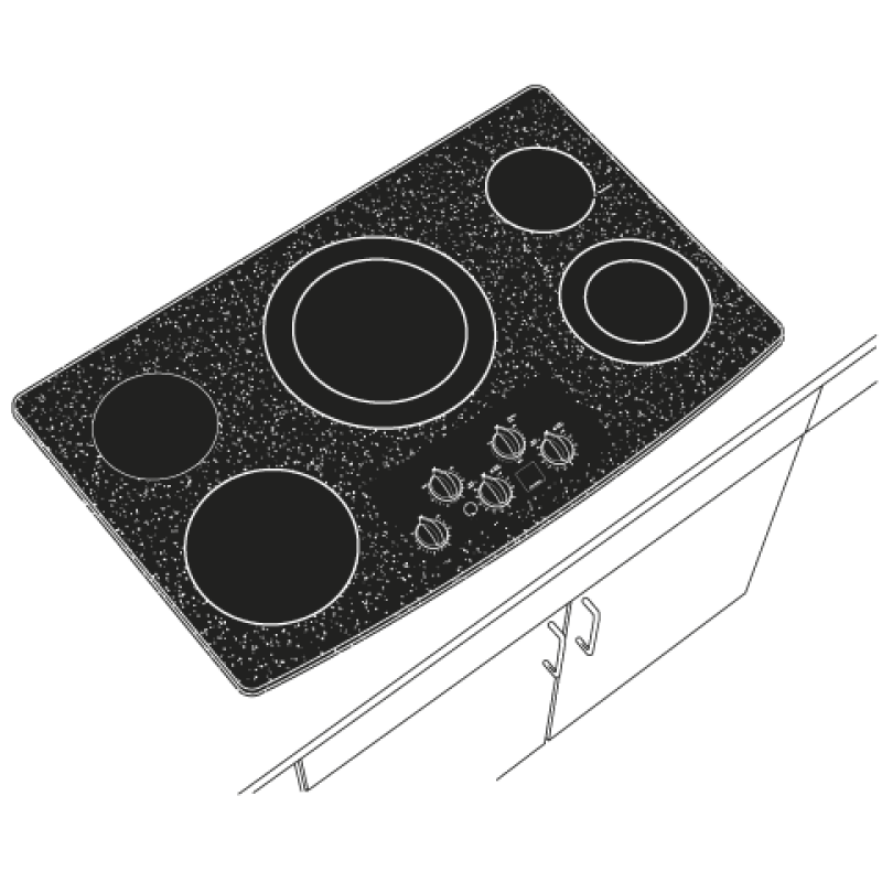 36" Built-In Electric Cooktop JP656DDBB