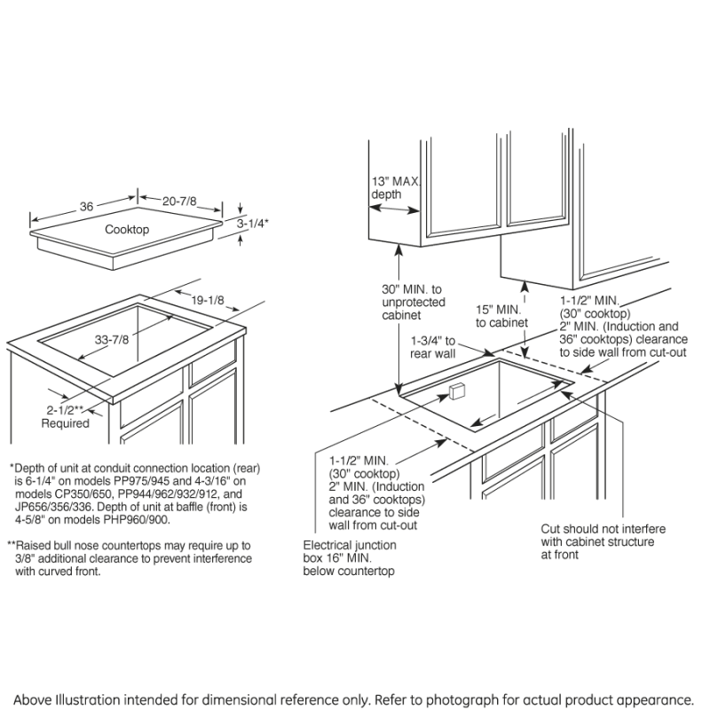 36" Built-In Electric Cooktop JP656DDBB