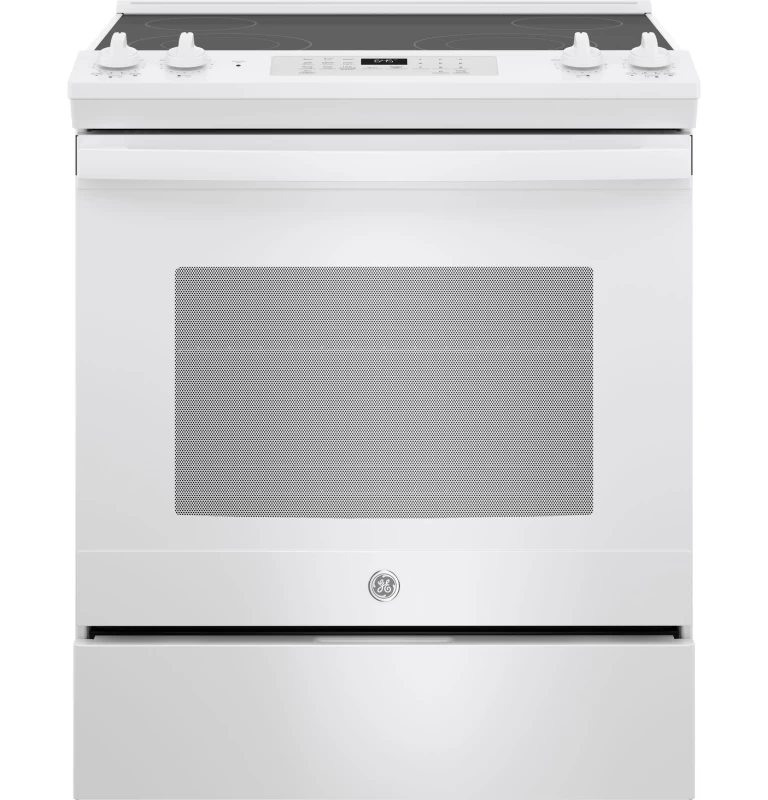 GE 30" Slide-In Electric Range White JS645DLWW Picture 1