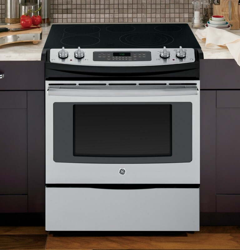 30" Slide-In Front Control Electric Convection Range JS750SFSS