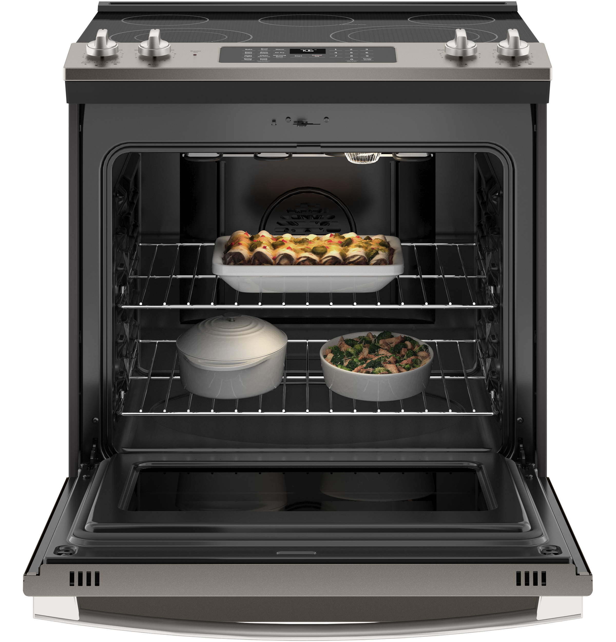 30" Slide-In Electric Convection Range with No Preheat Air Fry JS760EPES