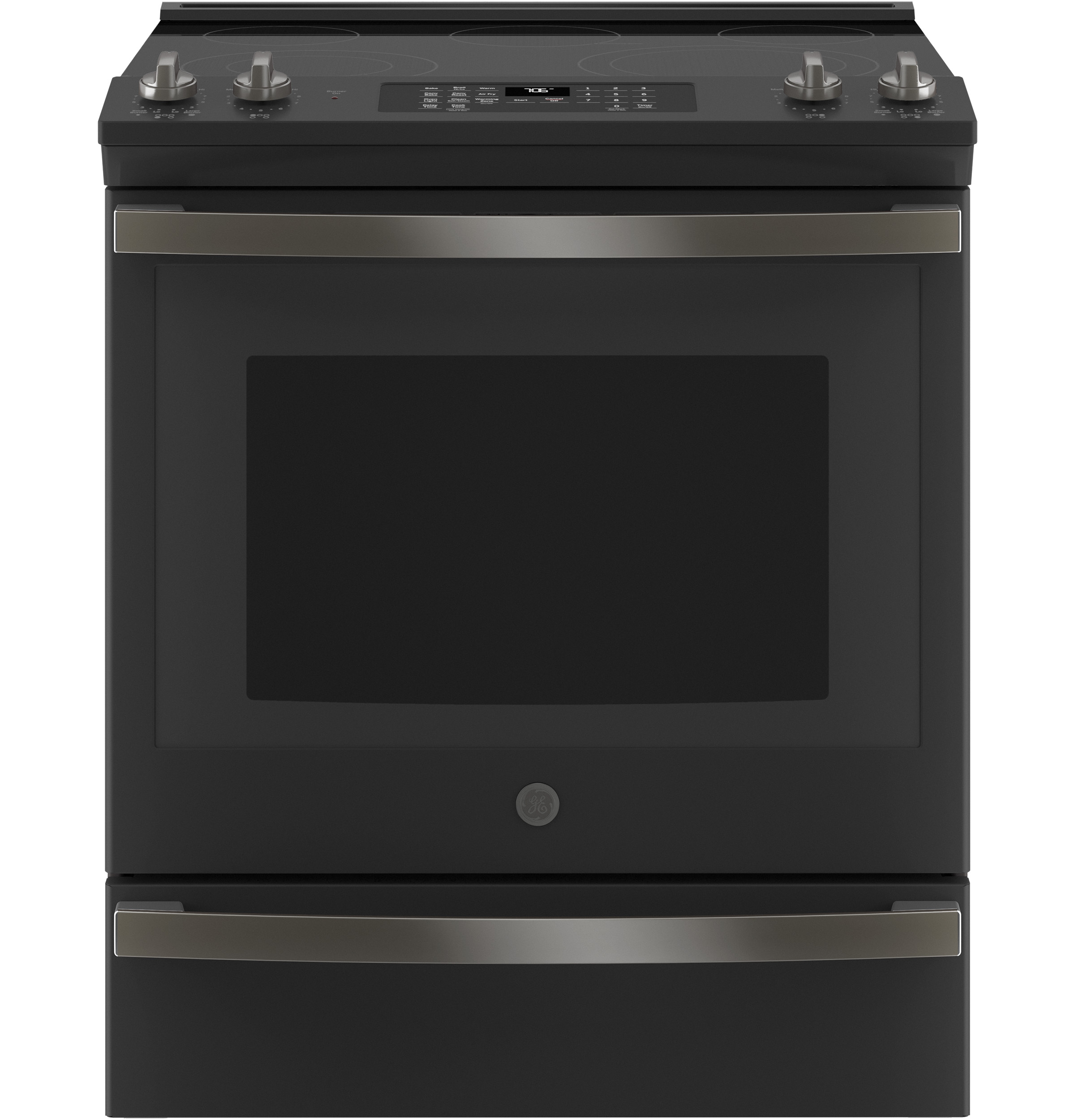 GE 30" Slide-In Electric Convection Range with No Preheat Air Fry Black Slate JS760FPDS Picture 1