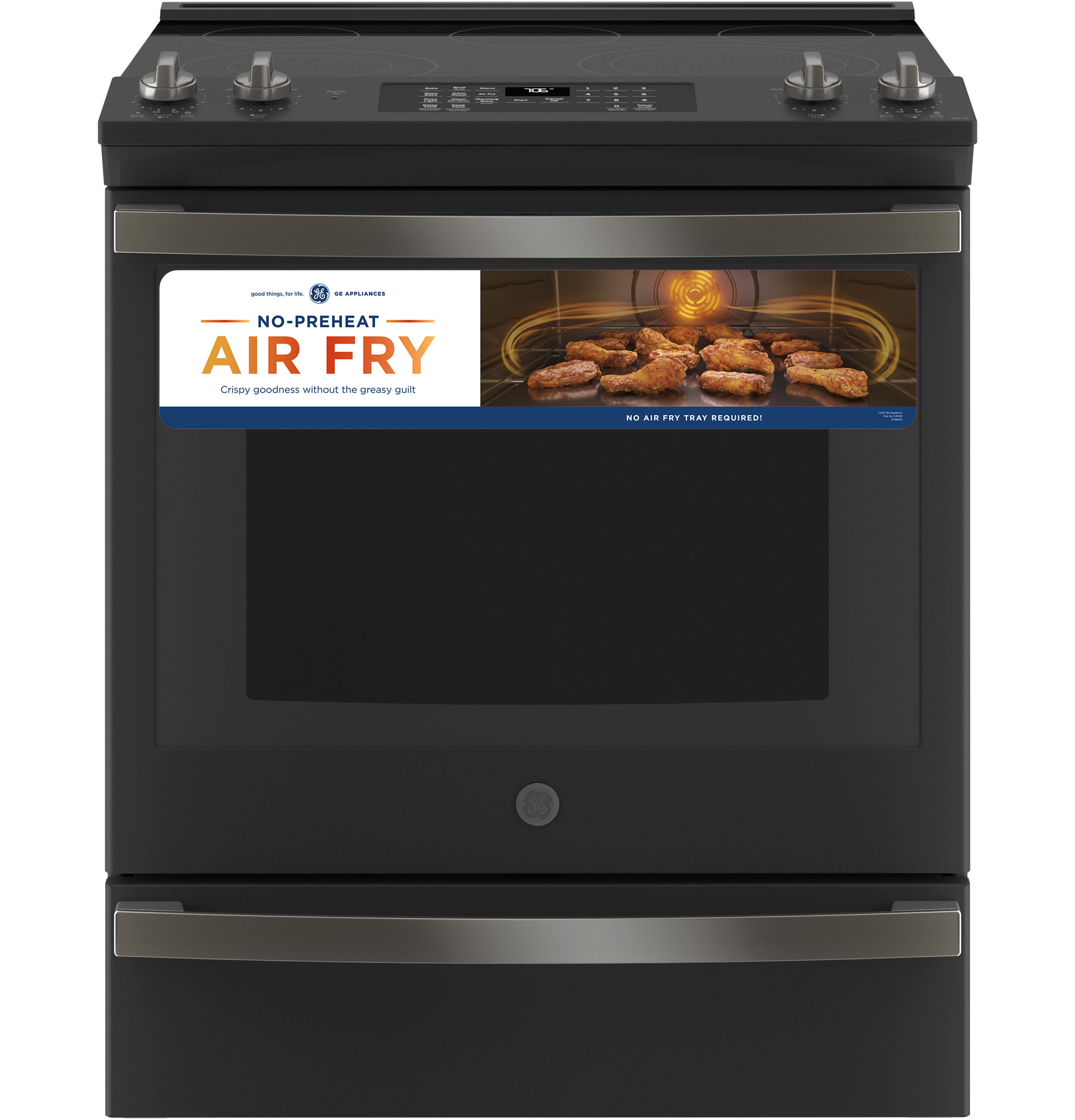 30" Slide-In Electric Convection Range with No Preheat Air Fry JS760FPDS