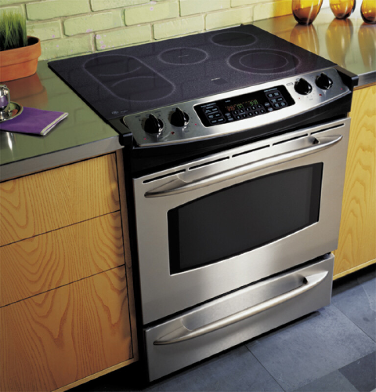 GE Profile 30" Slide-In Electric Range Stainless Steel JS968SFSS Picture 1