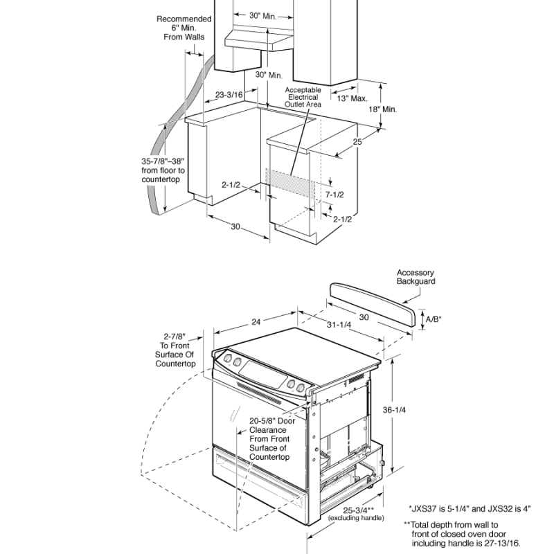 30" Slide-In Electric Range with Self-Cleaning Oven JSP39BKBB