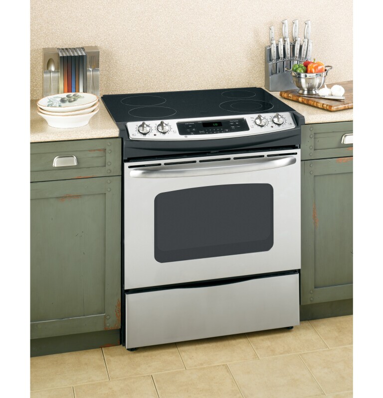 30" Slide-In Electric Range with Self-Cleaning Oven JSP42SNSS